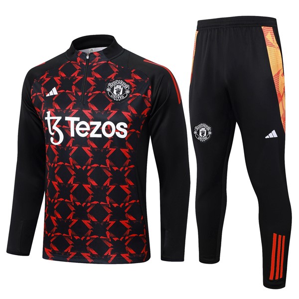 Sudadera De Training Manchester United 2024-2025 Rojo Negro 3